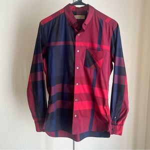 Burberry London Exploded Check Pattern Long Sleeve Shirt Size S